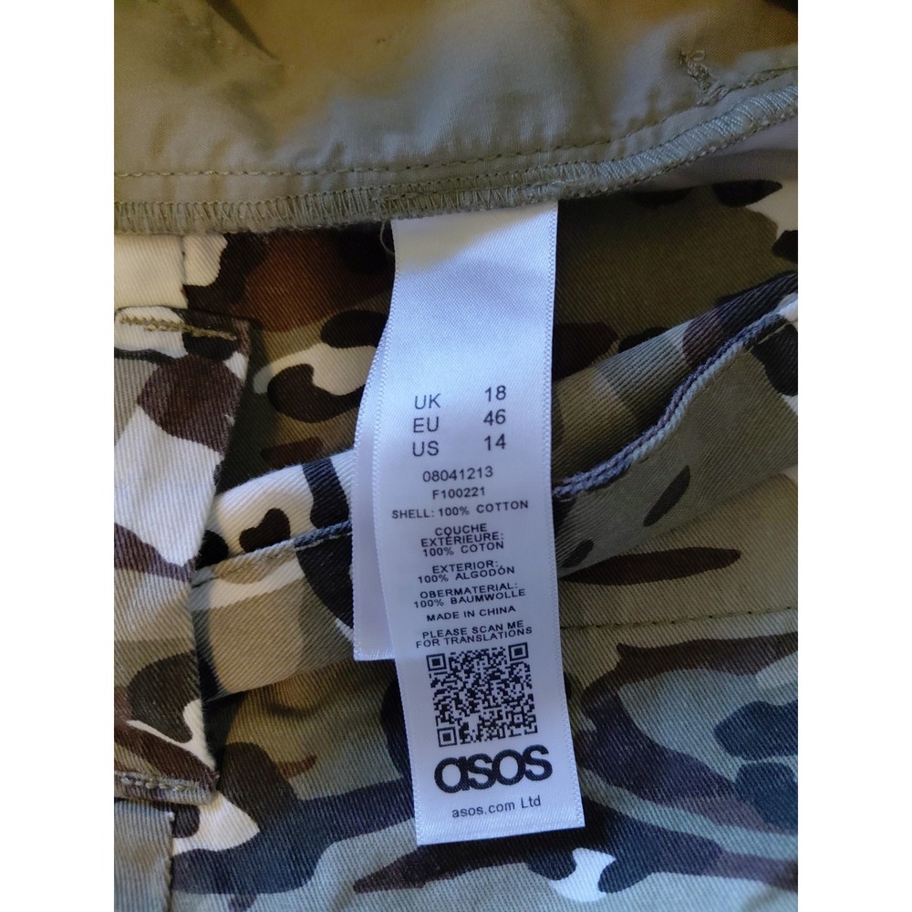 Y2K Asos Camo Pants Wide Streetwear Skater Size 14 Womens Military Utility - Picture 7 of 11